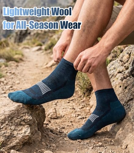 Image of 3 Pairs 90% Merino Wool Ankle Business Casual Thin Wool Socks | Lightweight, Arch Support, Moisture Wicking, Breathable, Business, Work, Everyday Wear, Temperature Regulating