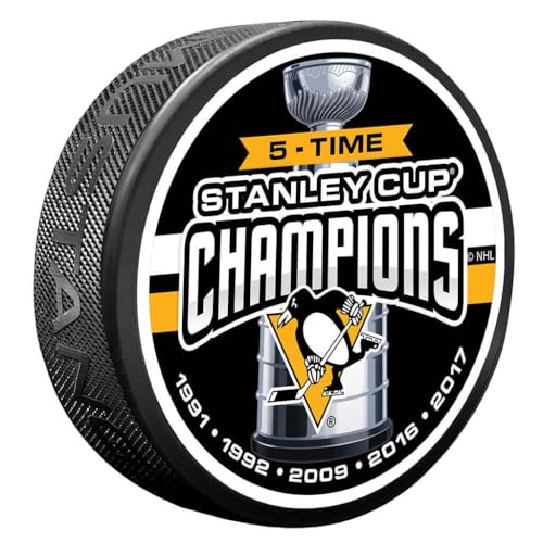 Sports Decor Pittsburgh Penguins Puck - 5 TIME Champs