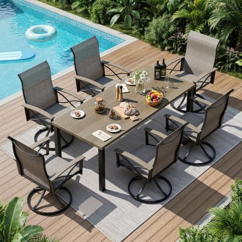 7-Piece Swivel Chair Dining Set