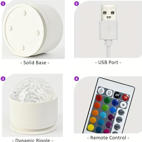 Neioaas 2 in 1 Northern Lights Projector, 16 Color Aurora Night Light Projector,Remote Galaxy Light Projector,USB Recharge Ocean Wave Projector for Playroom Birthday Kids Teen Gift (Aurora & Wave) [Energy Class A+]