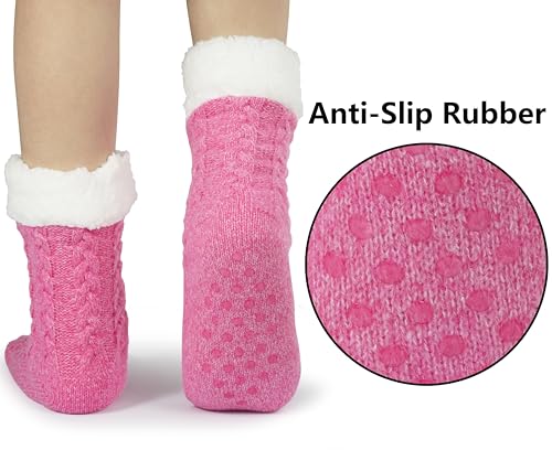 BenSorts Women Winter Thick Slipper Socks with Grippers Non Slip Warm Fuzzy Socks Christmas Gifts3