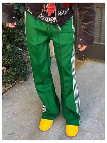 Men's Striped Stacked Sweatpants Y2k Drawstring Waist Colorblock Designer Pants Streetwear3