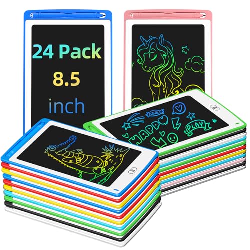 LCD Writing Tablet for Kids, 8.5 Inch Colorful Doodle Board Drawing Tablet, Educational Learning Toys Birthday Gifts for Boys Girls Age 3 4 5 6 7 8 (24 Pack)