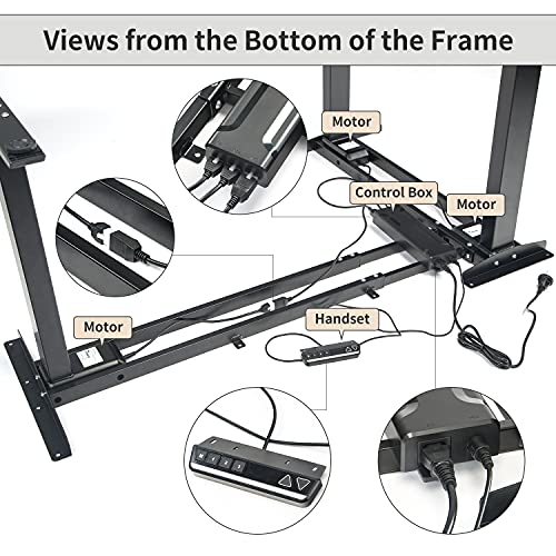 Topsky 3-Motor Electric Adjustable Standing And Sitting Computer Desk With 3 Legs For Home And Office 270Lb Weight Capacity (Black Frame Only) #TOP5
