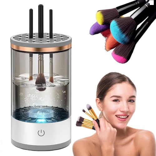 Makeup Brush Cleaner, Electric USB Automatic Spinning Cleaner for All Size Brush, Great Gift Women & Girls, Cosmetic Cleanser, Upgraded Auto-Rotating Cleanser Beauty Brushes, Deep Cleaning