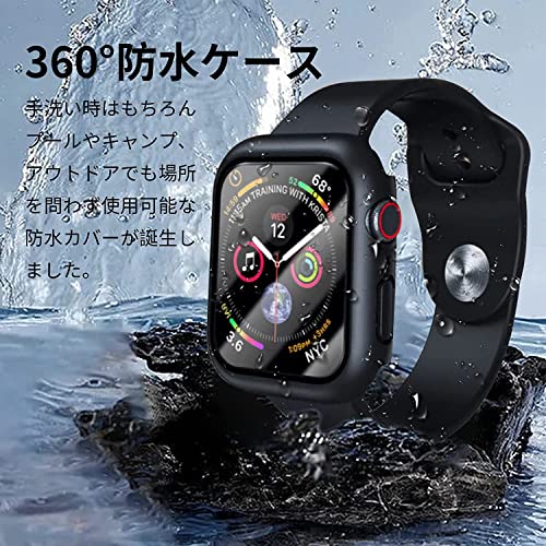AMAPC for Apple Watch ケース 41mm 40mm 対応 と互換性があり 数秒で Ultra シリーズの外観に変換できます 360度全面防水 バンド 水泳・スポーツ専用 ガラスフィルム 一体型 apple watch 用 カバー 360フルボディ防水 アップルウォッチ ケース Series9/8/7 41mm対応 チタンゴールド