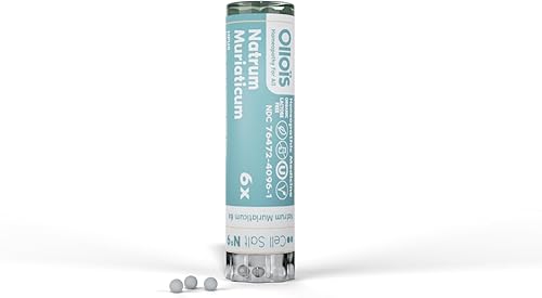 Miniatura 1 de OLLOIS Natrum Muriaticum 6X - Sal celular # 9, medicina homeopática orgánica y vegana, aproximadamente 80 pellets (paquete de 3)