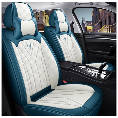 SRBHYT(明るい)カーシートカバー 5 席用は以下の用途に適しています Onedtsky フォードフォードマスタングF-150ラプターエクスプローラーレンジャー4-トラックB-MAX 防水/レザー,青と白