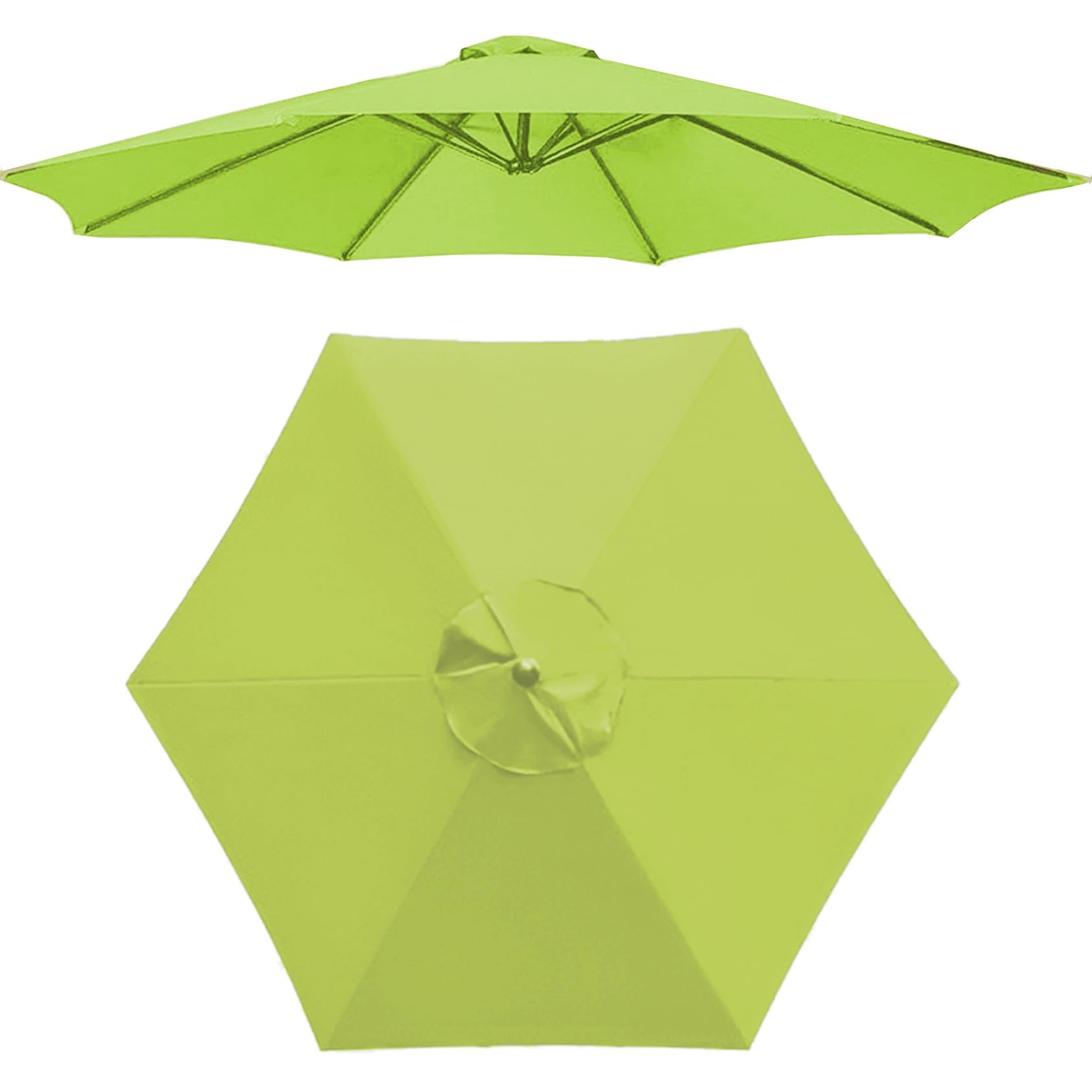 200cm/270cm/300cm (6 Arms/8 Arms) Umbrella Replacement Cloth Replacement Parasol Canopy Replacement Parasol Fabric Cover For Patio Sun Umbrella, Market Table Umbrella (Canopy Only)(Color:Grass Green,S