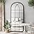 ZMYCZ Mirror Full Length, 71"x32" Large Arched Mirror, Window Pane Wall Mirror, Black Full Body Mirrors, Oversize Farmhouse Standing Mirrors Hanging or Leaning for Living Room, Entryway, No Stand