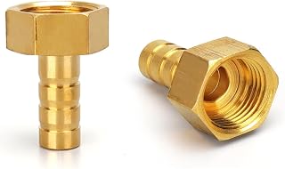 Female Thread Barb Hose Fitting-Connector 2PCS 8mm to 1/2 Inch BSP Brass Hose Barbed Joint Adapter Coupler Female Thread Pipe Adapter for Fuel Air Gas Water Oil
