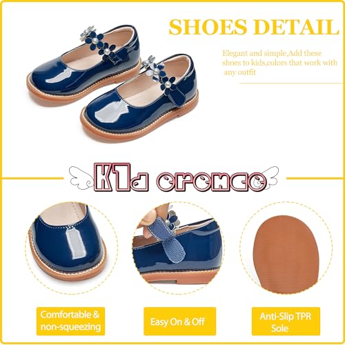 Image of Kiderence Toddler Girl Mary Jane School Uniform Dress Shoes Oxford Flats | Wide Toe Box Great Comfort for Student Shoe and Flower Girl Shoe for Wedding, Parties, Church