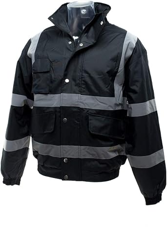 Yoko Mens Hi-Vis Bomber Jacket (M) (Black)
