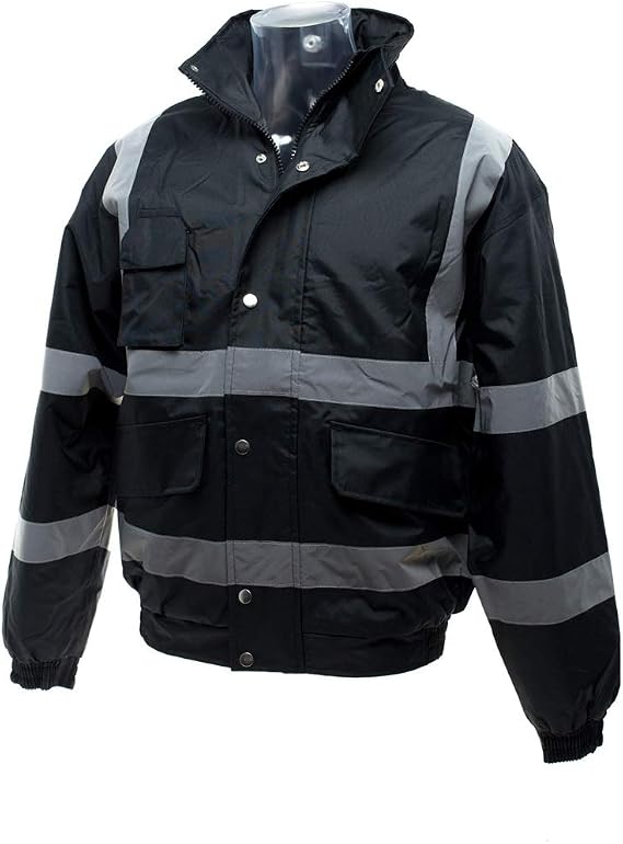 Yoko Mens Hi-Vis Bomber Jacket (M) (Black)