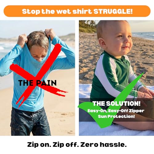 Image of SwimZip Boys' Long Sleeve Rash Guard & Swim Shorts Set - UPF 50+ Sun Protection