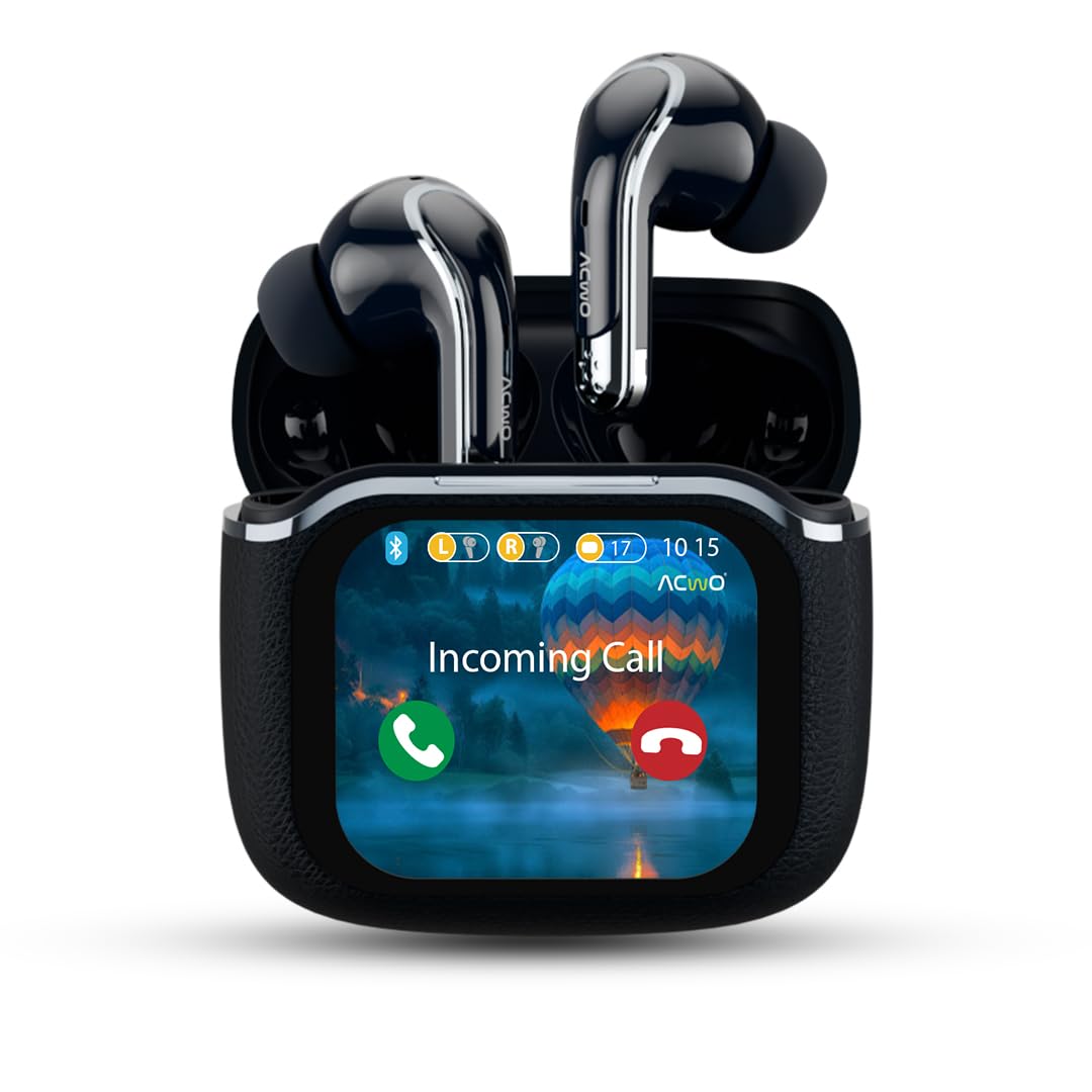 ACwO Dwots Bold Wireless in Ear Earbuds|India'S 1St Smart 1.83" True HD Touch Display|ANC (32Db)|4 ENC Mics for Clear Call...
