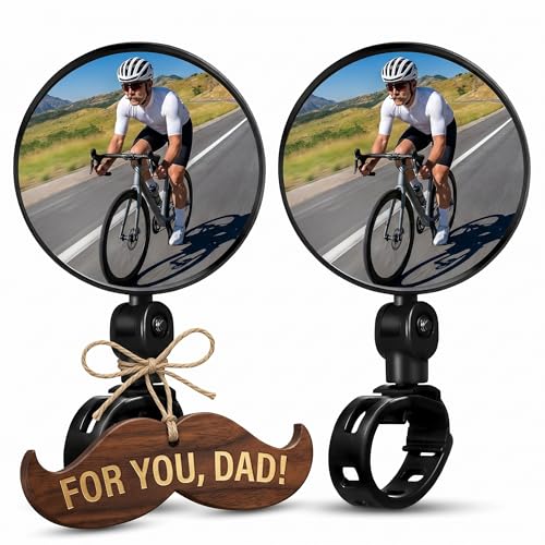 Bike Mirror Handlebar Mount – Clear & 360° Adjustable View,
