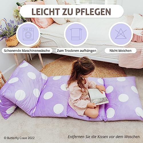 Butterfly Craze Floor Pillow Case, Mattress Bed Lounger Cover, Purple, King Size - Cozy Seating Solution for Kids & Adults, Recliner Cushion, Perfect for Reading, TV Time (Pillow Not Included) - Thumbnail 5