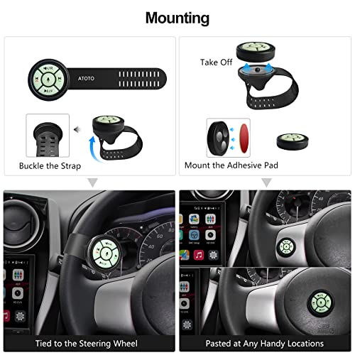 Atoto Ac-44F5 Watchband Style Wireless Remote Control With Luminous Buttons, Plug & Play - Only For Atoto Car Stereos (Sa102, A6Y, A6 Kl, F7 & S8), Not Compatible With Atoto A6 Pf/ S8 Lite Version #TOP2