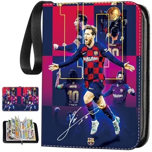 Generic - Soccer Card Binder, Trading Card Binder with Sleeves, Portable Football Card Binder, for Card Protection 50 Pages can Accommodate 400 Cards, The Best Gift for Collectors and Kids.