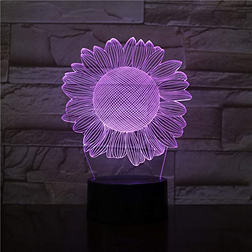 Preisvergleich Produktbild KangYD Sun Flower 3D Tischlampe, LED Nachtlicht, Wohnkultur, Romantisches Geschenk, Bluetooth Audio Base 5 Farbe, Kreatives Licht