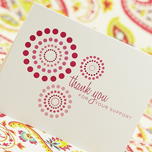 Two Poodle Press 20 Card Variety Pack - Breast Cancer Support Modern Pink Ribbon Thank You Cards In 4 Designs, Printed On 100% Recycled Stock - For Charity Events, Runs, Walks And 3-Day #TOP6