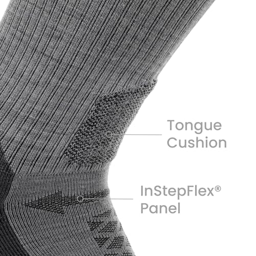 Image of GRIP6 Crew Socks - Merino Wool Socks Made in the USA, Lightweight Wool Hiking Socks, Crew Socks for Men and Women