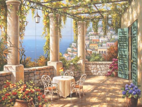 Ceramic Backsplash Tile Mural Tuscany Scene Tuscan...