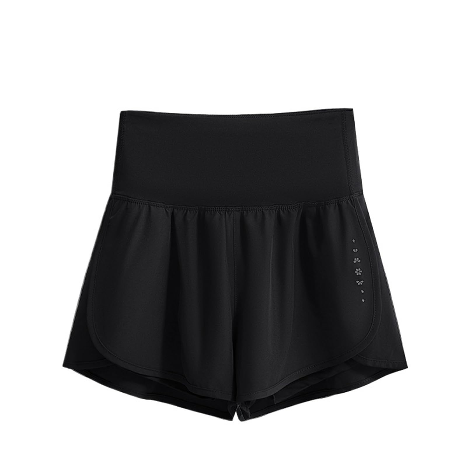 Pantalones Cortos de Ciclismo for Mujer, de Cintura Alta, de Secado rápido, for Yoga, Deportivos de Verano con Forro Interior, Ropa de Gimnasio para Cintura Alta Ciclismo Yoga(Black,S)