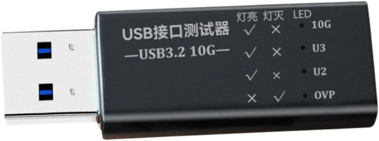 USB C to USB 3.2 Interfaces Tester Detectors with LED Display for Fast Charging and Data Transfer Up to 10Gbps