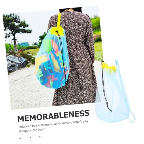 Beach Mesh Tote Bag for Lightweight Storage for Swim Gear Drawstring Design for Beach Parties Outdoor Adventures Random Color2