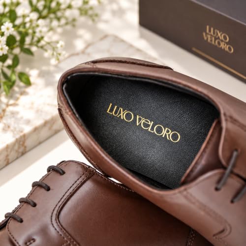 Image of Grandeur Derby Italian Leather Brown Shoe for Men