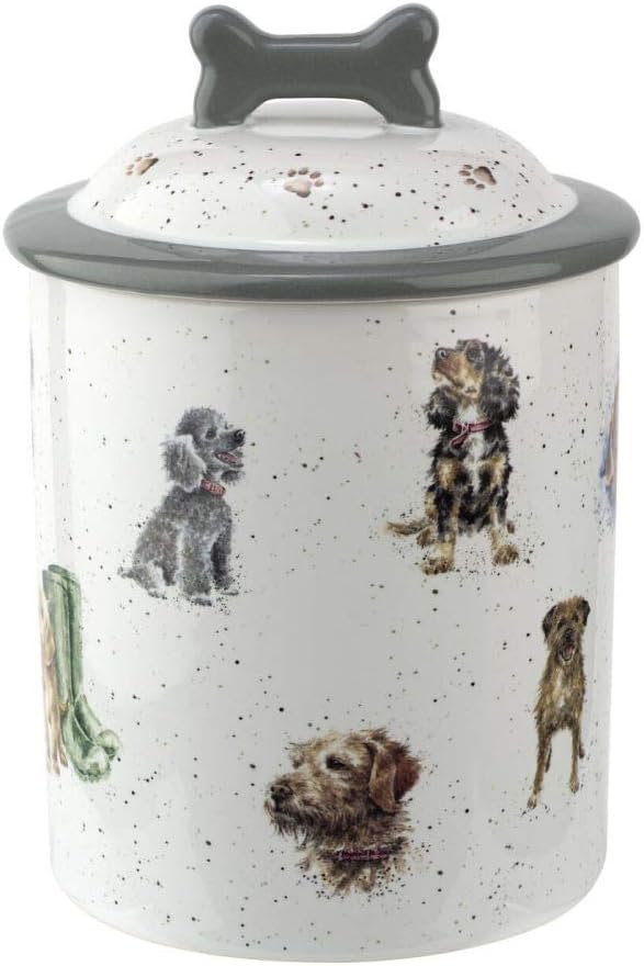 Portmeirion Home & Gifts WN4096-XL Dog Treat jar, Ceramic, Grey
