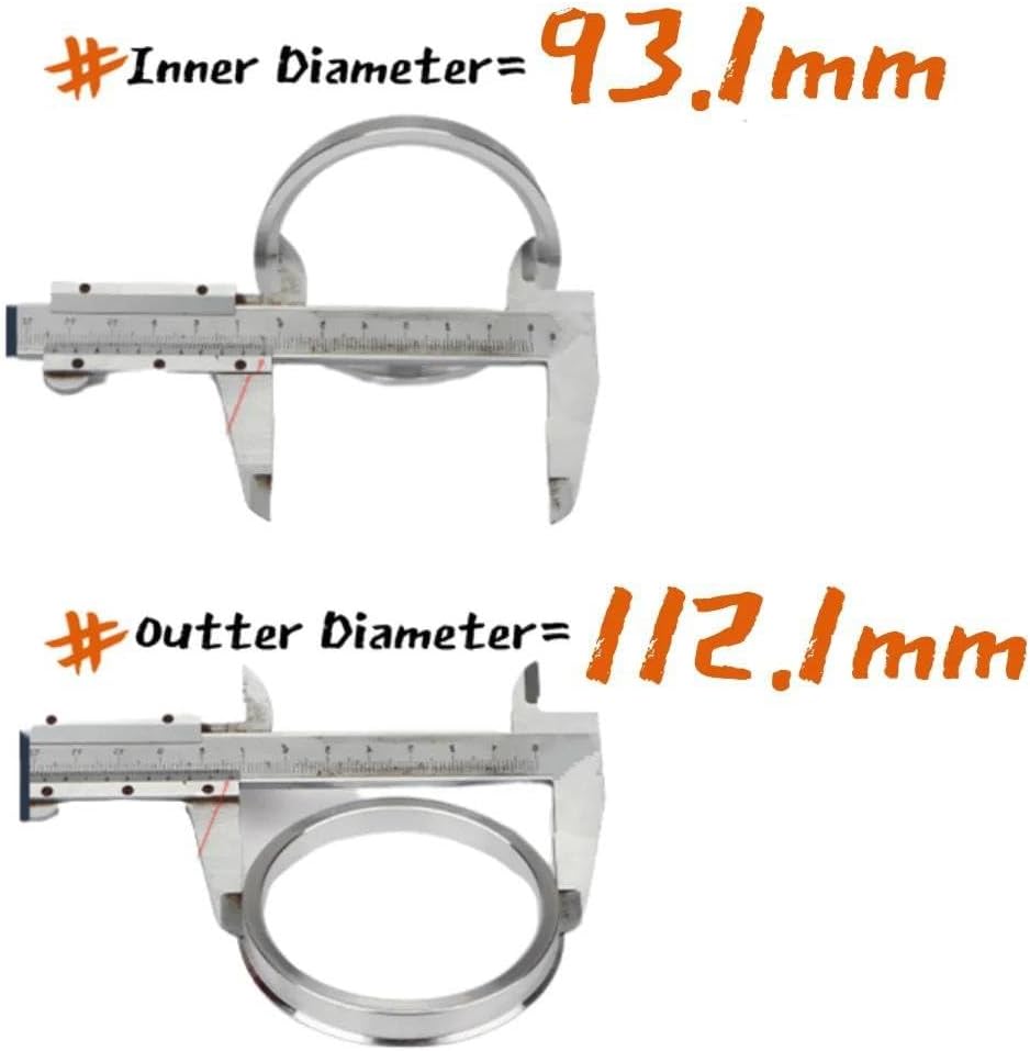 Car Wheel Spacers Hub Centric Rings 112.1-93.1 Wheel Center Hub Ring Bore Spacer Aluminum Alloy Auto Accessories Wheel Hub Gaskets