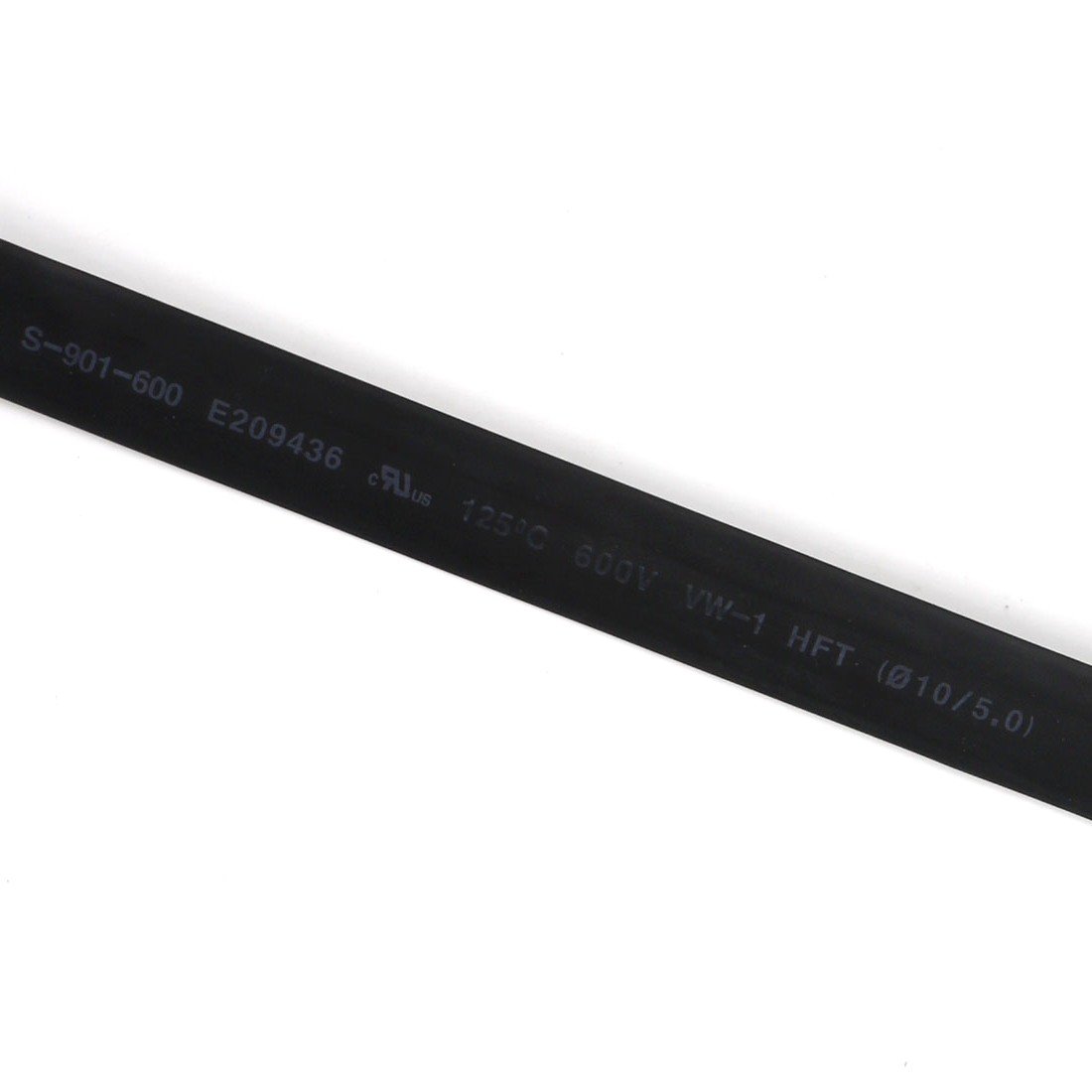 BaomainHeat Shrink Tube Shrinkage Ratio 2:1 10mm Dia 125℃ 600V UL&CUL 3 Meter Black
