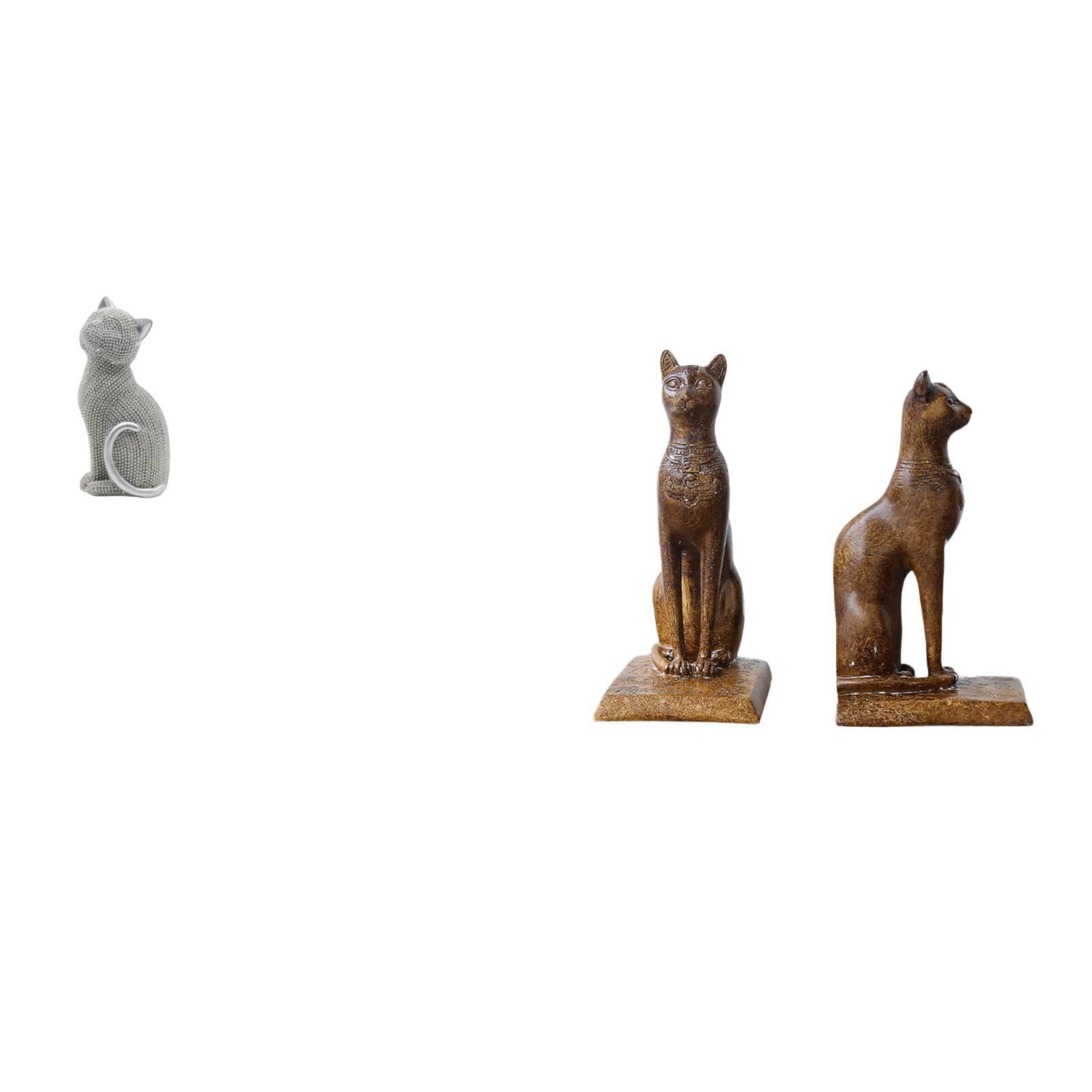 BNF® Elegant Resin Egyptian Cat Statue Figurines for Bookshelf Living Room Bedroom Office Tabletop Decoration Collectible Ornament Bookends Housewarming Gift|Home & Garden | Home D?©cor | Figurines