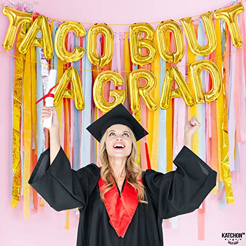 Image of KatchOn, Gold Taco Bout A Grad Balloons - 16 Inch | Foil Graduation Balloon Banner For Graduation Decorations 2026 | Taco Bout Grad Balloon For Mexican Grad Party Decorations, Graduation Decorations