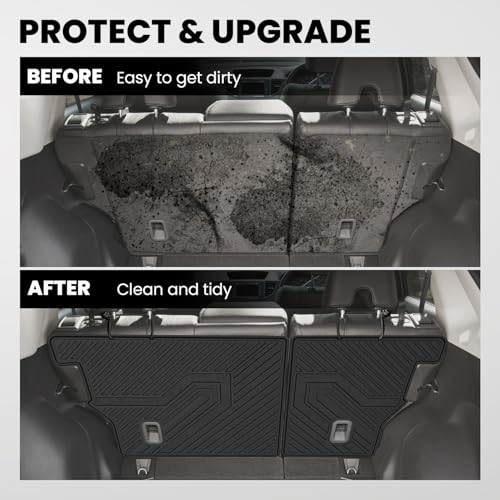 Image of LASFIT Rear Seat Back Protector for Honda CRV 2012-2016 | All Weather TPE Pet Friendly Custom Fit CR-V Second Row Back Seat Cover Backseat Mat Liner Accessories, Black