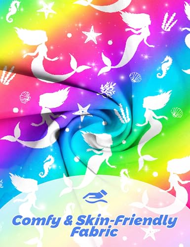Image of Girls Rash Guard Swimsuit 3 Pieces Long Sleeve UPF50+ Quick Dry Bathing Suit for Toddler 3-12Y