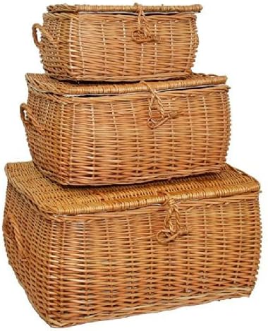 Amazon Co Jp おしゃれ収納 かごバスケット カワイイ 蓋付き 鍵付き Ll L M 3個セット 大 中 小 ホーム キッチン