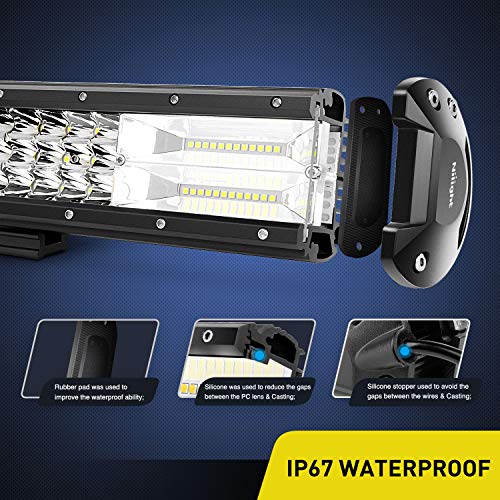 Image of Nilight - 18002C-B 2PCS 12Inch 180W Triple Row Flood Spot Combo LED Light Bar 18000LM Led Bar Driving Lights Boat Lights Led Off Road Lights for Trucks