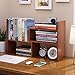 PENGKE Office Storage Rack Desktop Organizer,Home Decor Adjustable Wood Display Shelf,Birthday Gifts,True Natural Stand Shelf,Brown