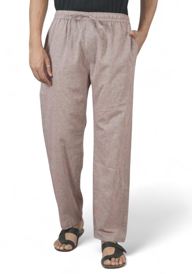 qashida Men’s Formal Cotton-Linen Trousers, Waist with Drawstring, Formal & Lounge Wear-picture-29
