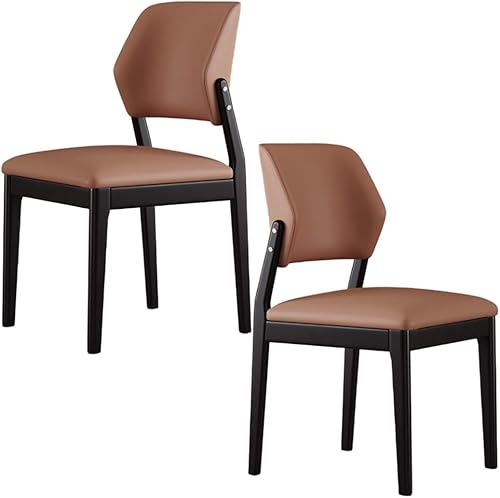 Miniatura 10 de YVYKFZD Juego de sillas de comedor de madera, silla de comedor de cuero, sillas de cocina tapizadas con respaldo curvo, silla de sala de estar sin