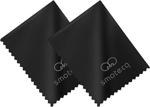 SmoTecQ Paquete de 2 paños de limpieza de lentes, tamaño jumbo de 12 x 12 pulgadas, hechos de microfibra ultrafina, seguro y fácil de limpiar