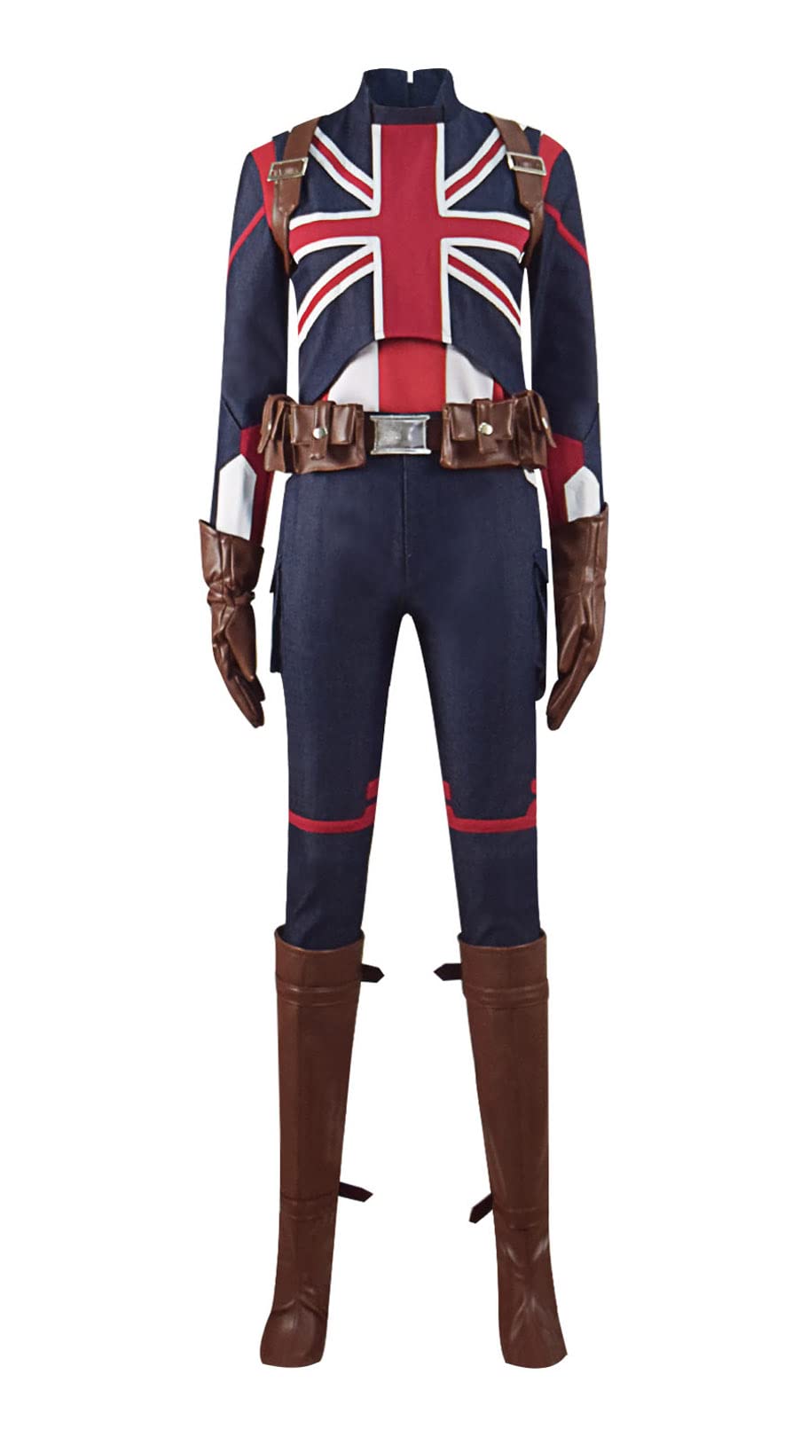 MasfridaWomen's Captain Carter Costume Outfits Peggy Uniform for Halloween Cosplay Suit Cloak Belt Boots Fullset…