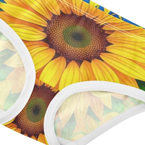 Toddler Girls Underwear 2t Cotton Panties for Girl Personalized Undies Kids Briefs Sunflower Yellow Blue4