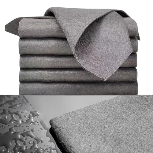 ISCSTO Microfiber Cleaning Cloths 5 Lint Free Streak Free for Glass & Car