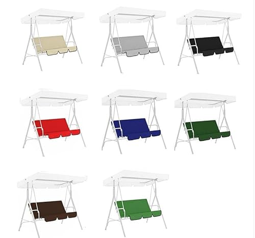 Cojín de repuesto impermeable para columpio Hollywood de 150 cm, funda de asiento de tela Oxford, cojín para silla de jardín para columpio de 2 y 3 plazas, tapicería verde duradera