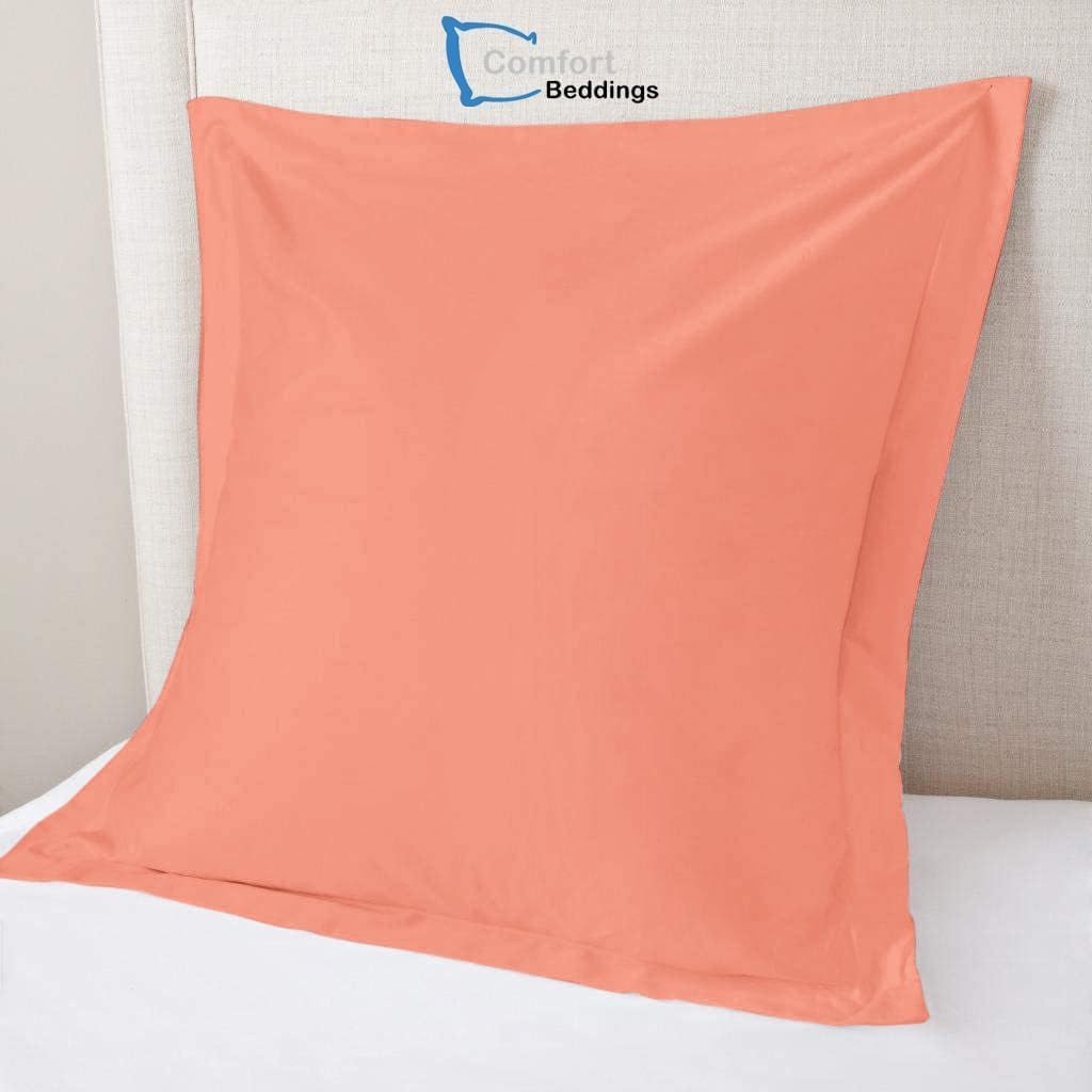 Comfort Beddings Premium Quality Pillowcases 100% Cotton Blend Square Pillow Cases Pack Of 2 - Peach (Continental/Square Size 60 x 60 CM) - Image 3